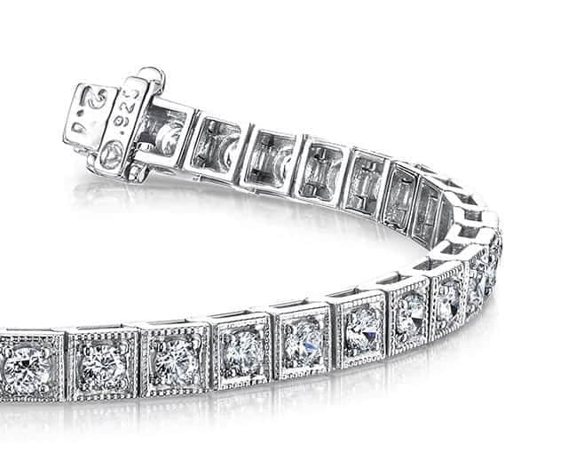 Antique Square Design Diamond Bracelet