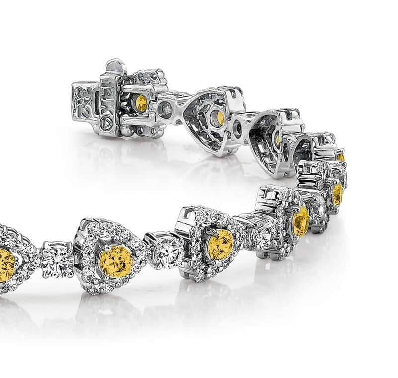 Triangular Diamond Link Gemstone Bracelet