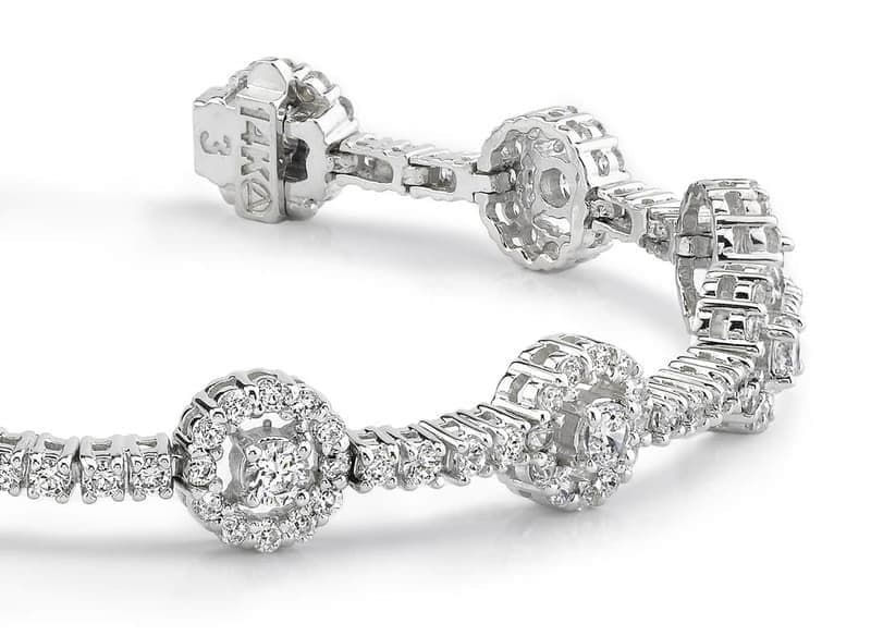 Diamond Halo Link Bracelet