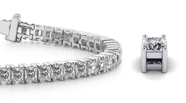 Perfect Princess Cut Diamond Tennis Bracelet