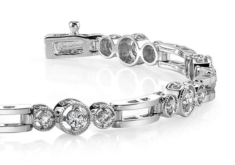 Three Stone Bridge Link Bracelet