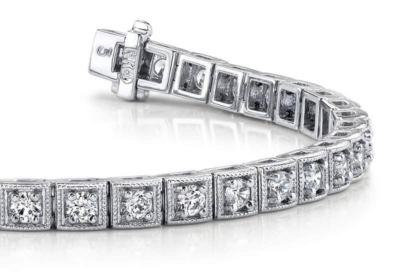 Vintage Inspired Square Link Bracelet
