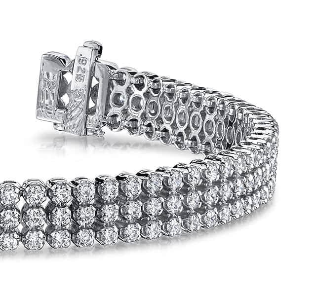 Divine Triple Row Diamond Bracelet