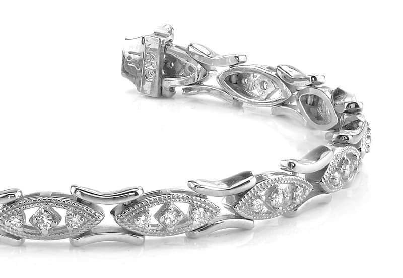 Marquis Shaped Links Diamond Bracelet