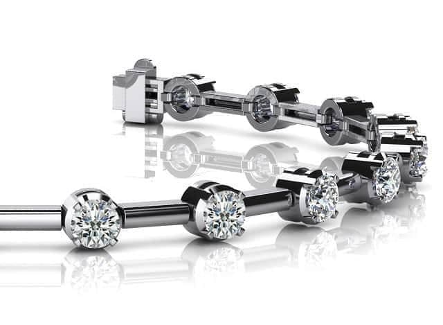 Column Link Diamond Tennis Bracelet