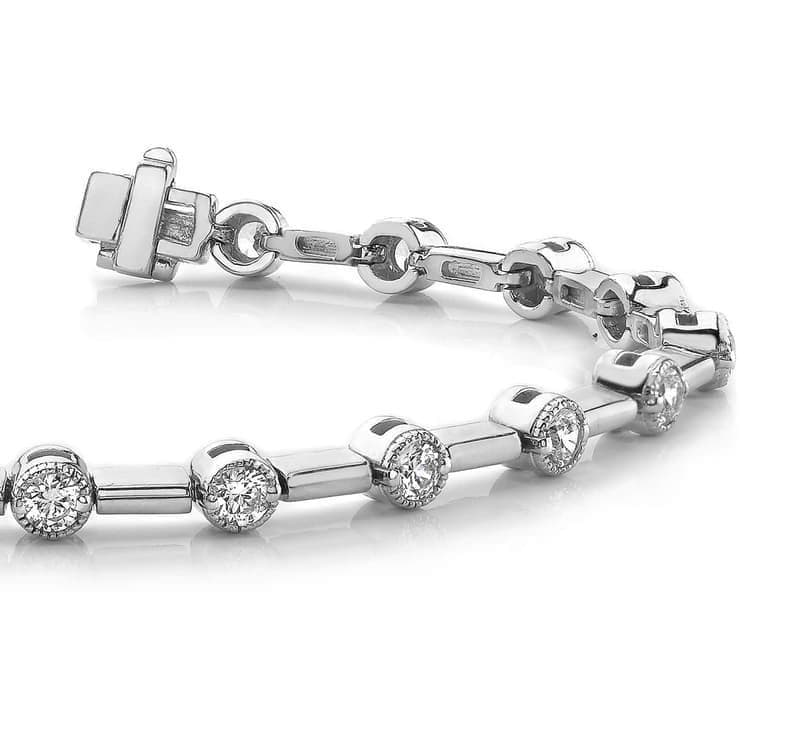 Milgrain Circle Diamond Bracelet