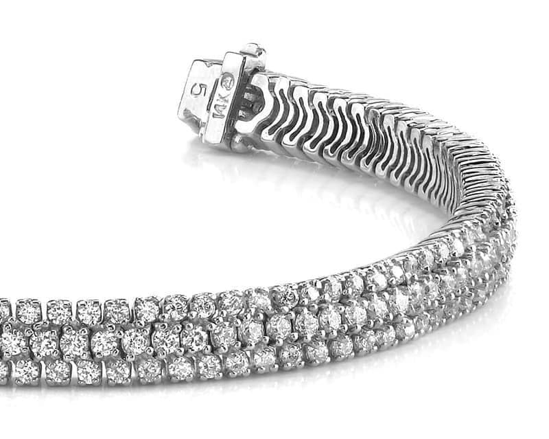 Three Row Diamond Tennis Bracelet