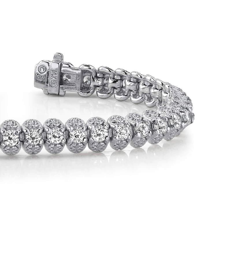 Incredible Filligree Accented Diamond Bracelet