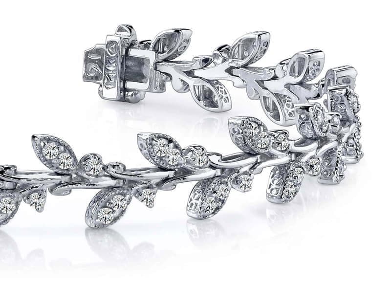 Vintage Style Leaf Diamond Bracelet