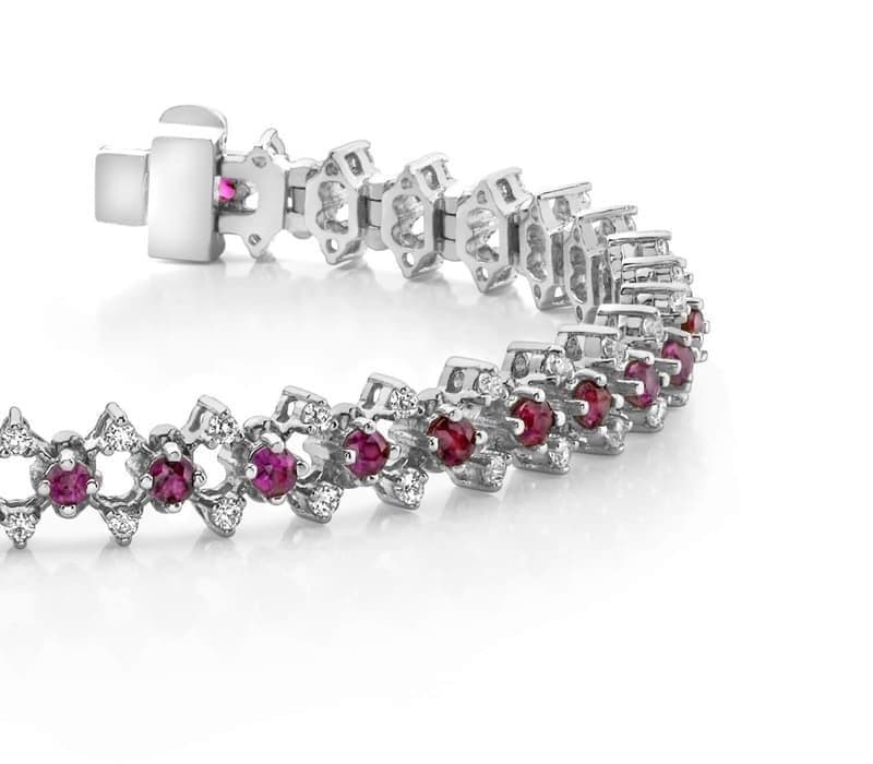 Three Row Round Diamond Bracelet