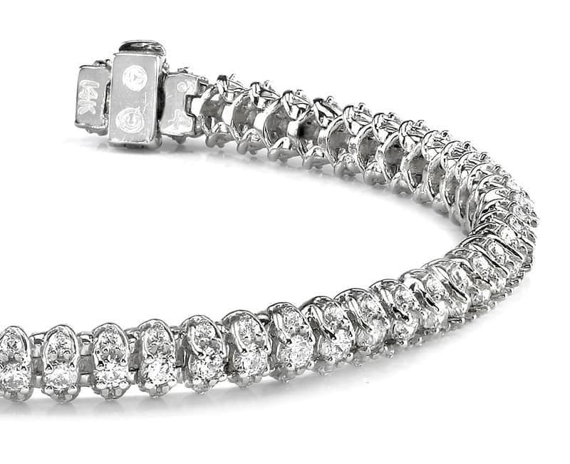 Glamourous Three Row Diamond Bracelet