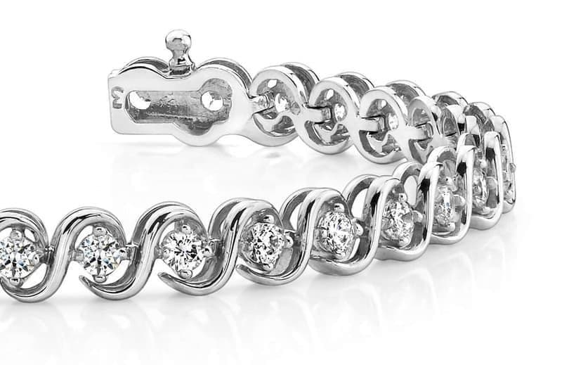 Gold and Diamond S Link Bracelet