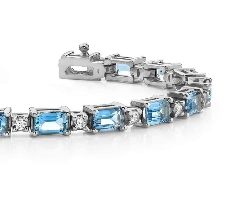 Octagonal Gemstone and Diamond Bracelet