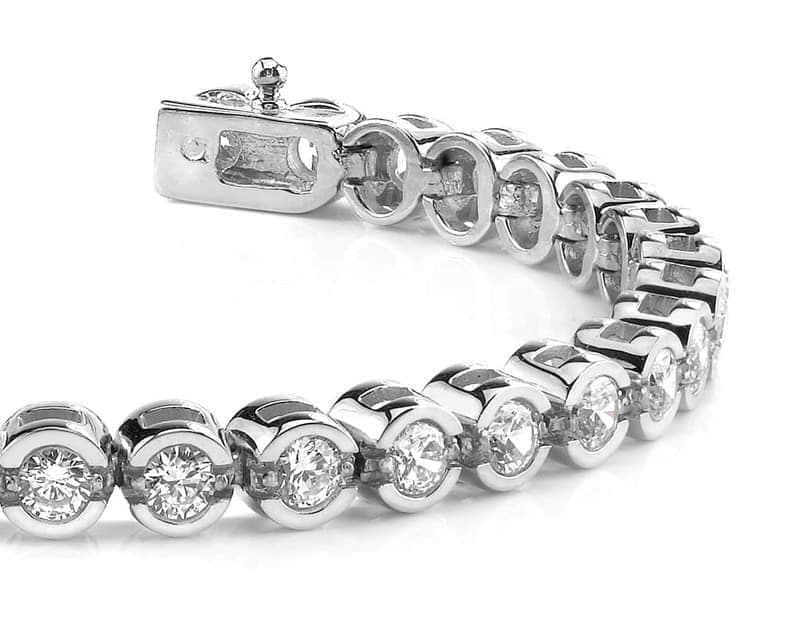Round Link Diamond Tennis Bracelet