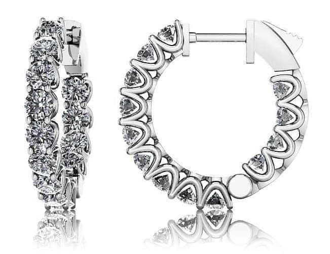 Extra Small Hoop Diamond Huggie Earrings