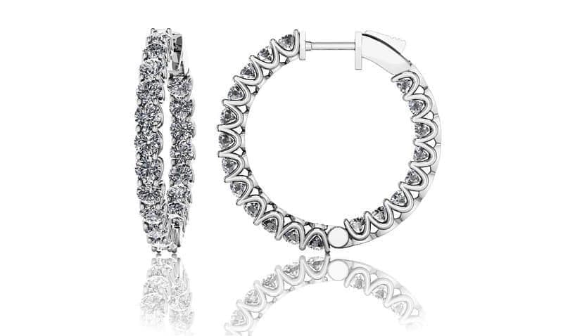 Small Diamond Huggie Hoop Earrings