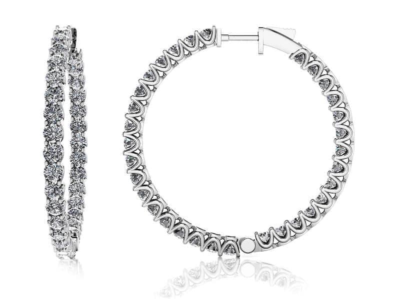 Large Hoop Diamond Earrings