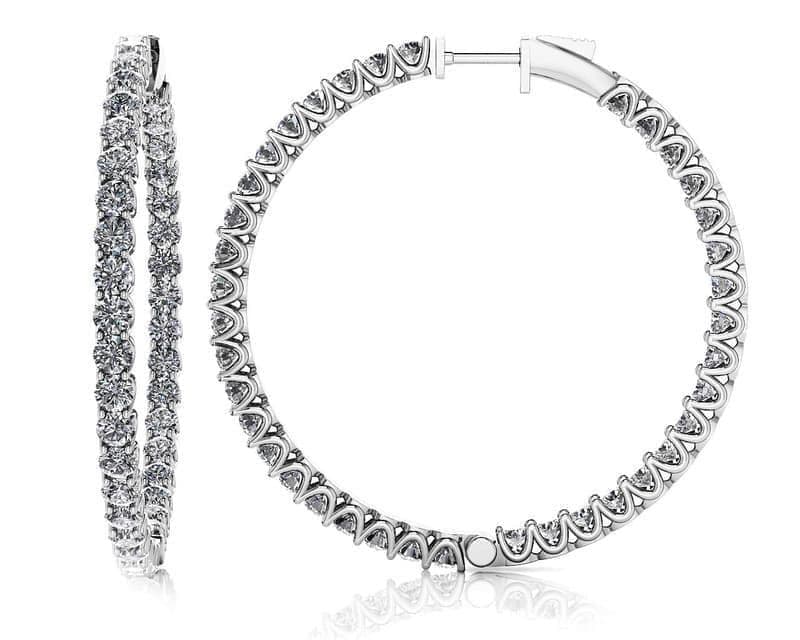 Extra Large Hoop Diamond Earrings