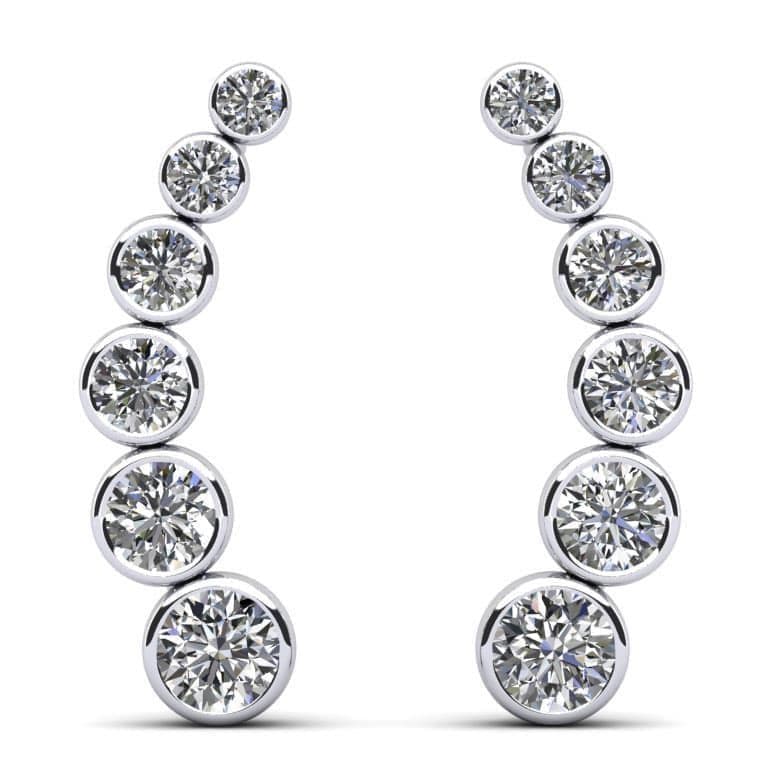 Bezel Set Diamond Journey Earrings