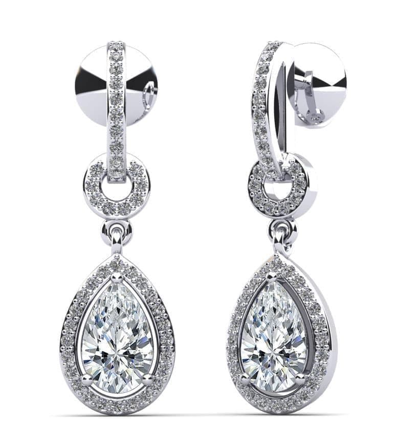 Pear Drop Dangle Diamond Earrings
