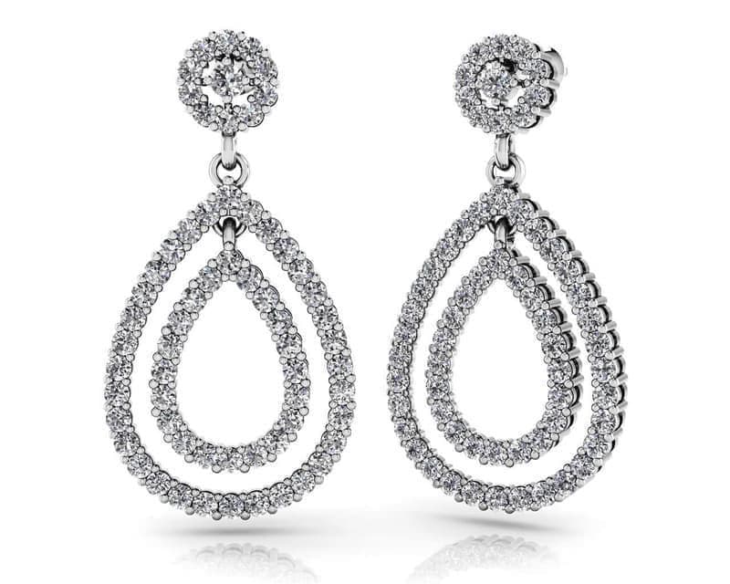Teardrop Diamond Drop Earrings