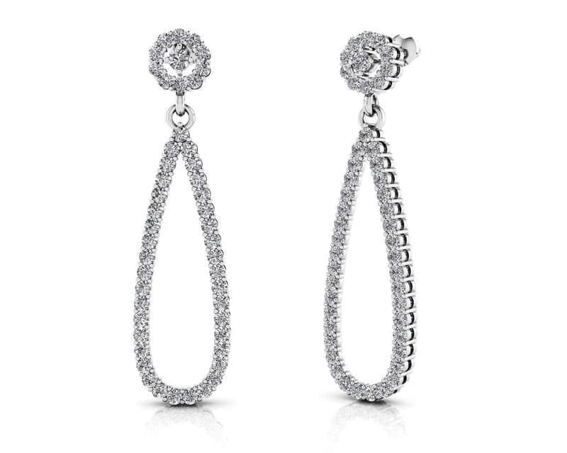 Diamond Cluster and Teardrop Earrings