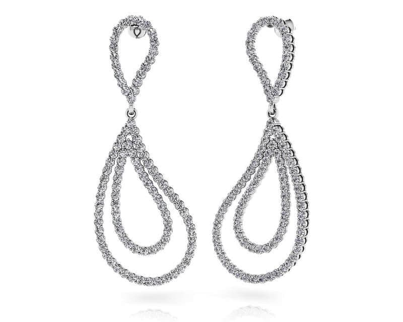 Diamond Curved Figure Eight Earrings