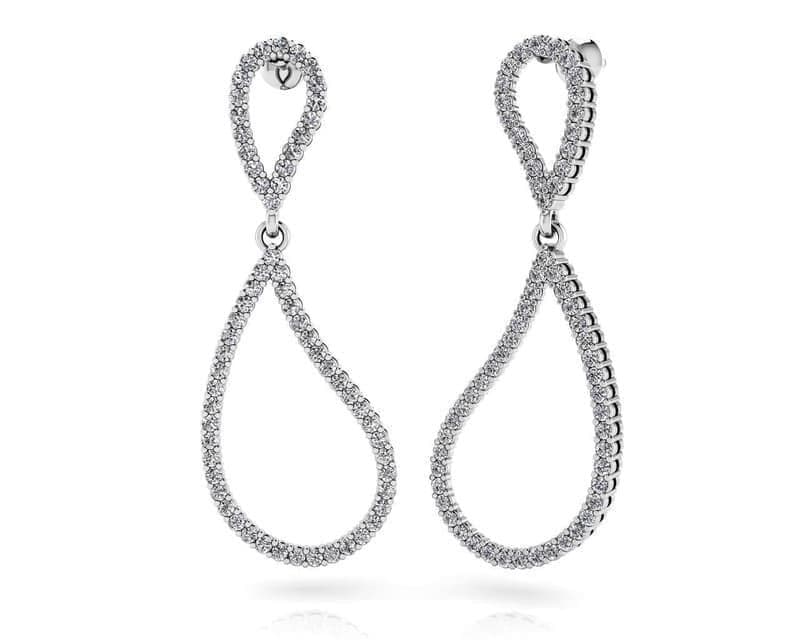 Diamond Figure Eights Dangle Earrings