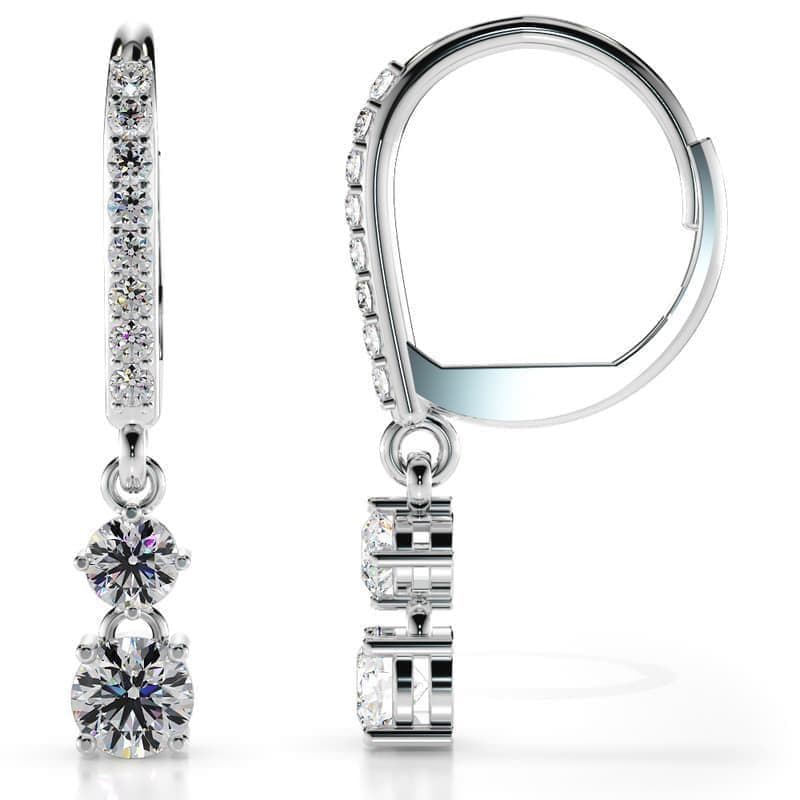 Diamond Hoop Drop Earrings
