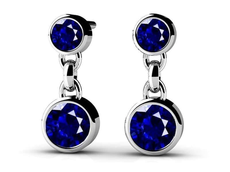 Gemstone Bezel Set Drop Earrings