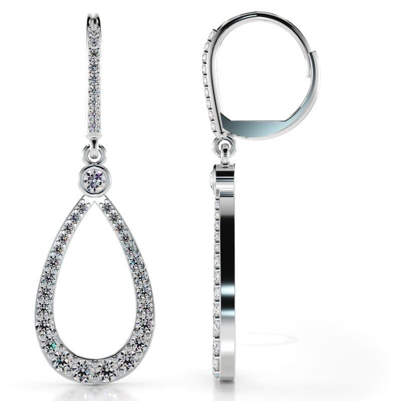 Diamond Lined Designer Teardrop Earring