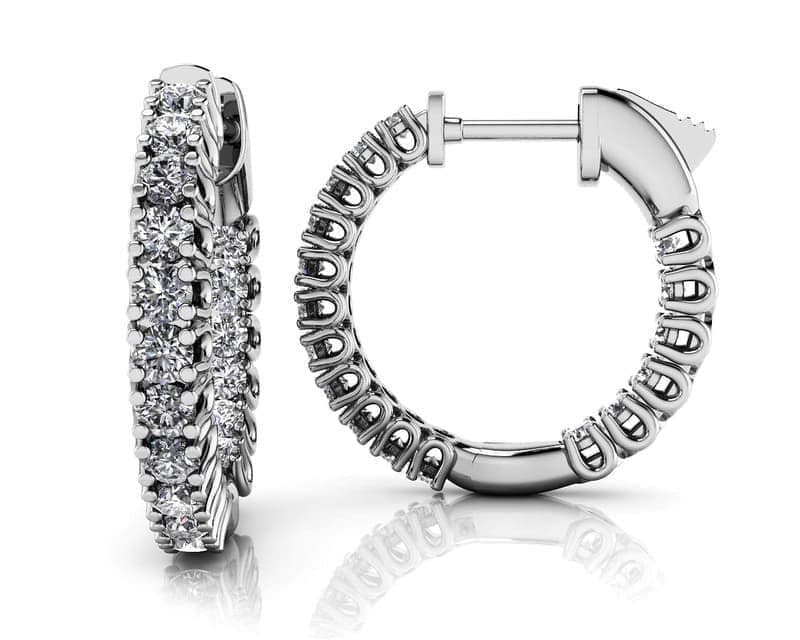 Elegant Curved Prong Hoop Earrings Extra Small