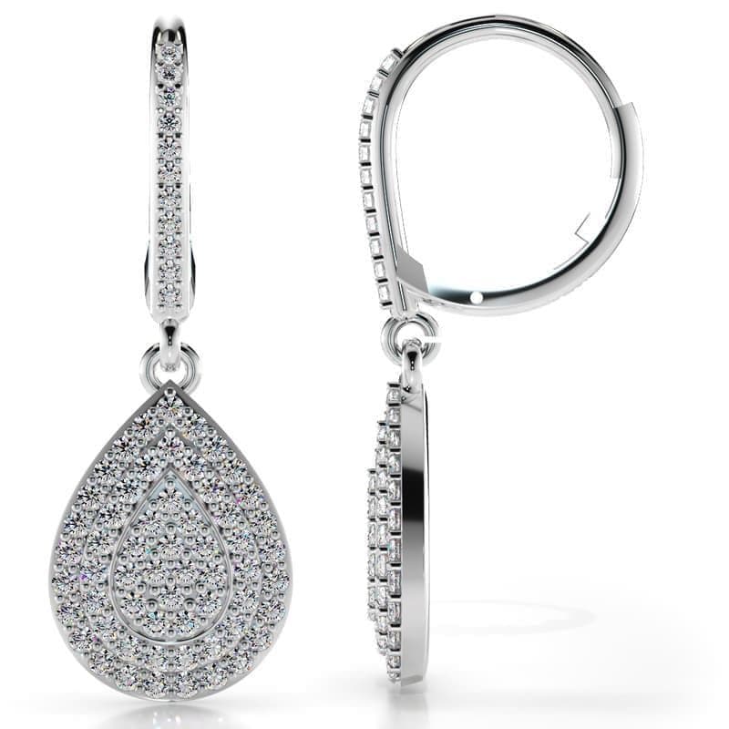 Teardrop Diamond Drop Earrings