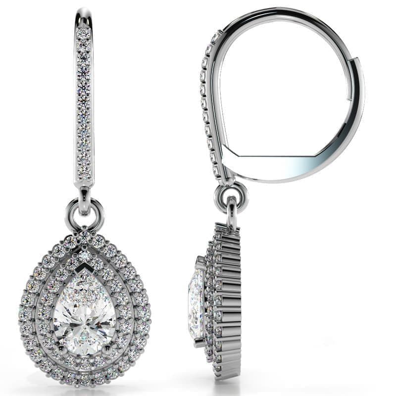 Vintage Teardrop Diamond Earrings