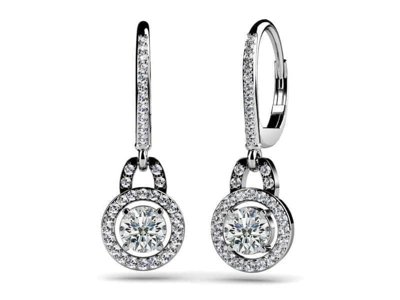Designer Style Diamond Circle Earrings