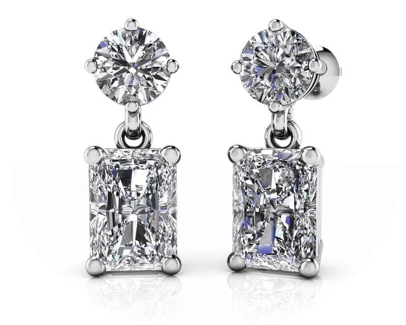Modern Twist Emerald Cut Drop Earrings