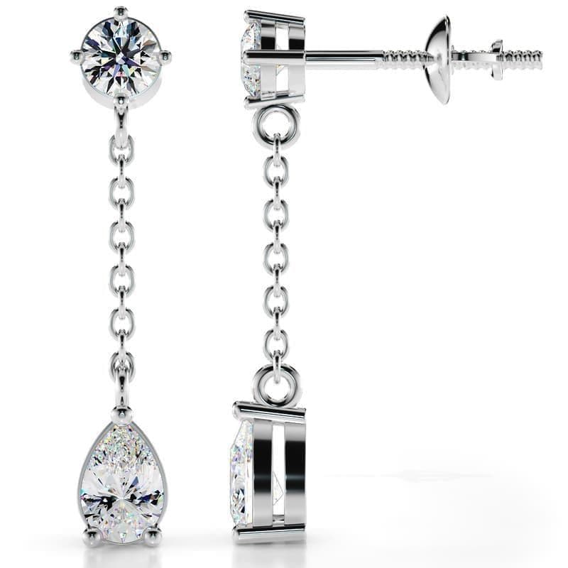 Elegant Pear Diamond Drop Earrings