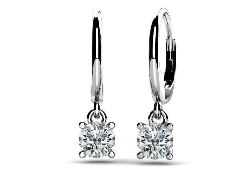 Classic Four Prong Diamond Drop Earrings