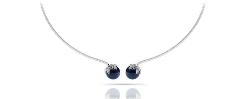 Double Black Pearl Flexible Necklace
