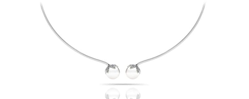 Double White Pearl Flexible Necklace