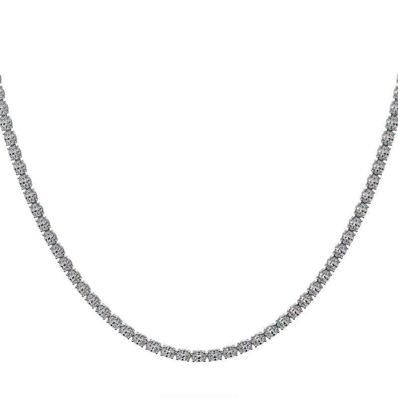 Classic Oval Diamond Tennis Necklace