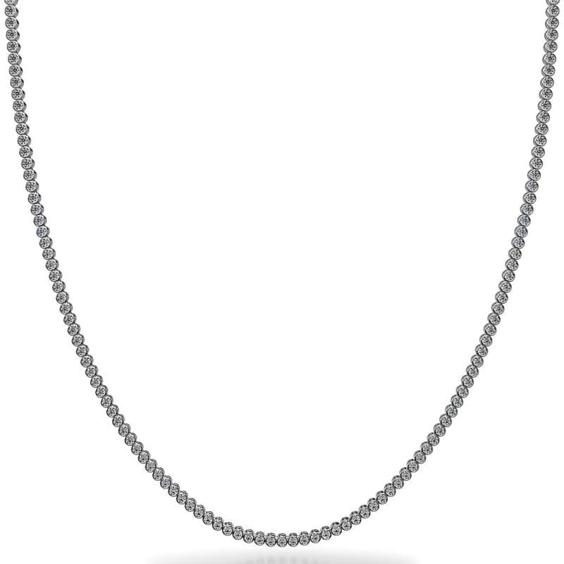 Riviera Brilliant Bezel Set Diamond Tennis Necklace