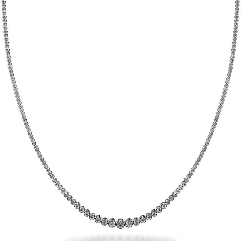 Brilliant Bezel Set Diamond Tennis Necklace