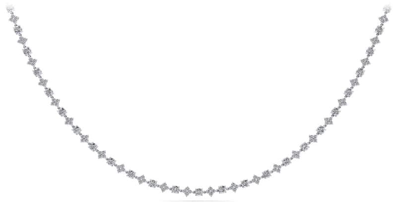 Alternating Clusters Diamond Necklace