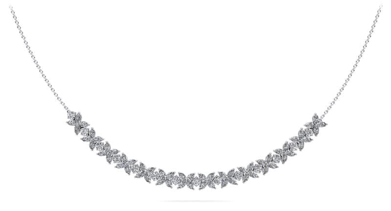 Flowers of Marquise Diamond Necklace