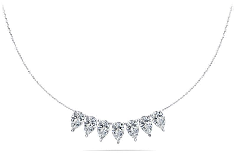 Seven Stone Pear Shape Diamond Necklace