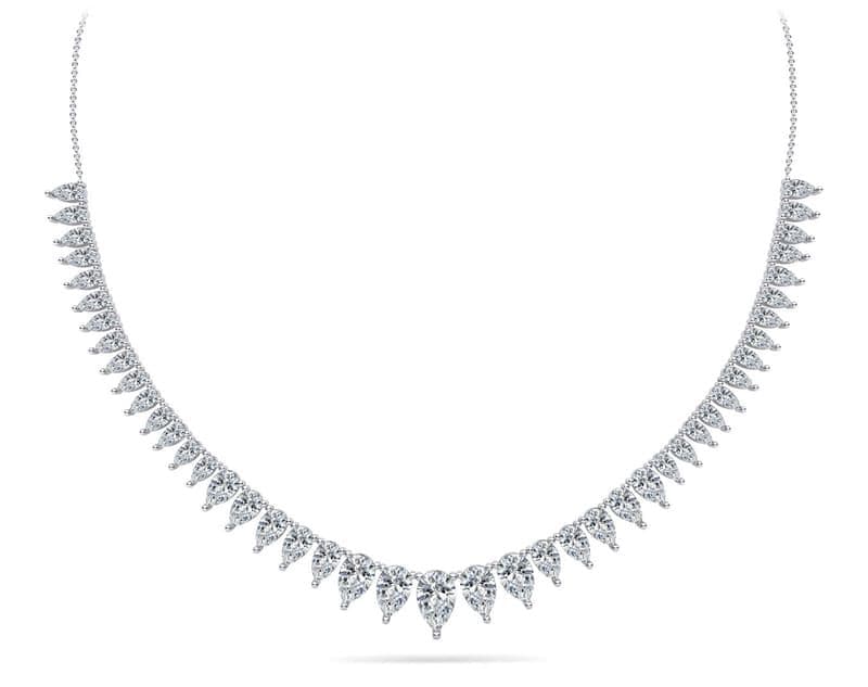 Graduated Pear Shape Diamond Necklace