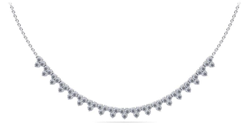 Three Stone Brilliance Diamond and Chain Necklace