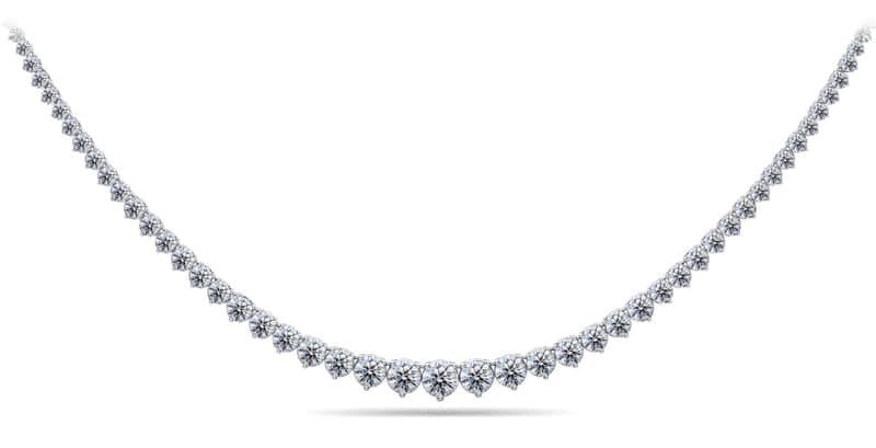 Timeless Three Prong Diamond Tennis Necklace