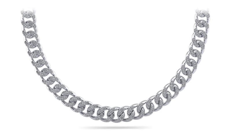 Cuban Link Graduated Diamond Necklace